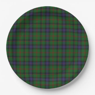 Assiettes En Carton Plaid bleu vert tartan Park