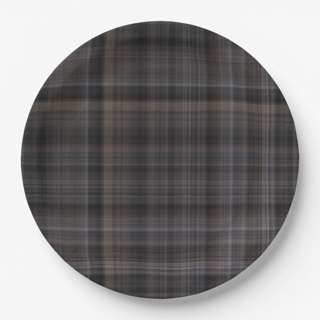 Assiettes En Carton Plaid Brown (soe) (Devant)