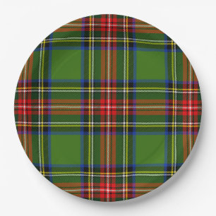 Assiettes En Carton Plaid classique rouge et vert Noël
