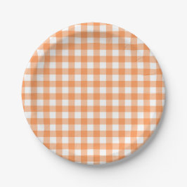 Assiettes En Carton Plaid de buffle orange
