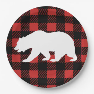 Assiettes En Carton Plaid rustique de contrôle de Buffalo et