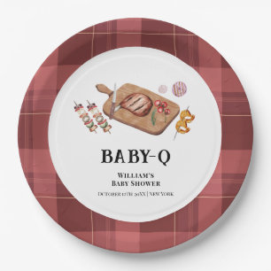 Assiettes En Carton Plaid Rustique Rouge Baby Q Baby Shower Country 