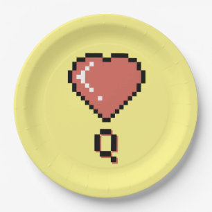 Assiettes En Carton Plan noir de la reine du coeur