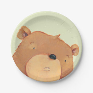 Assiettes En Carton Plan rapproché de grand ours Brown