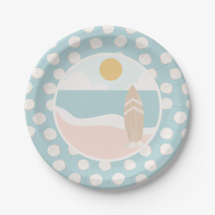 Assiettes En Carton Planche à papier Surboard Beach Baby shower