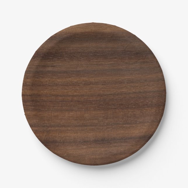 Assiettes En Carton Planche en bois rustique Faux 7 po (Devant)