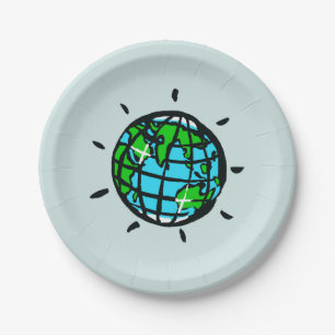 Assiettes En Carton Planet EARTH - Jour des terres - Aqua Party