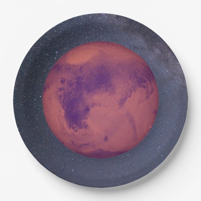 Assiettes En Carton Planète Mars (Devant)
