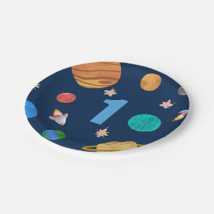 Assiettes En Carton Planètes du système solaire d'anniversaire