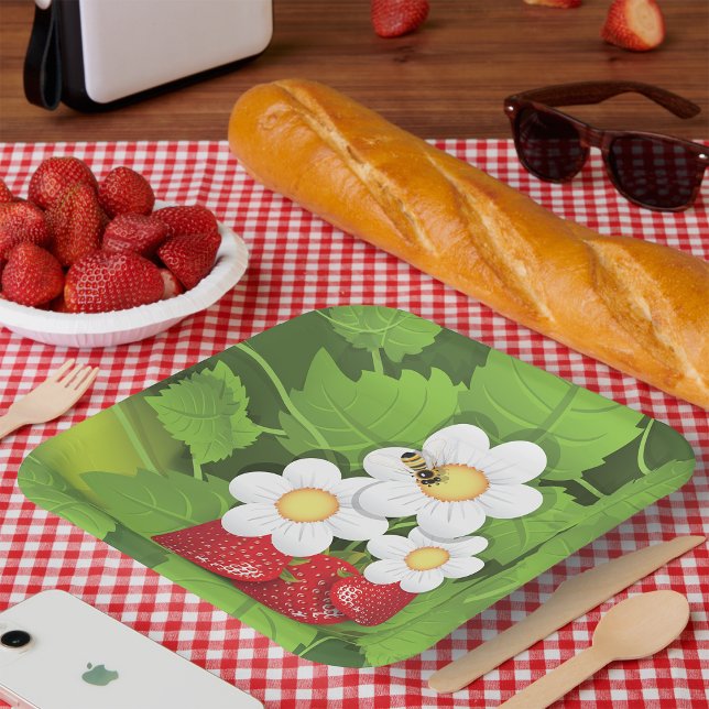 Assiettes En Carton Plante de fraises (Créateur téléchargé)
