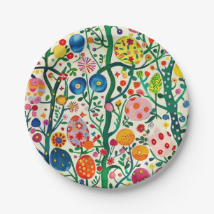 Assiettes En Carton Plante d'oeufs de Pâques floraux
