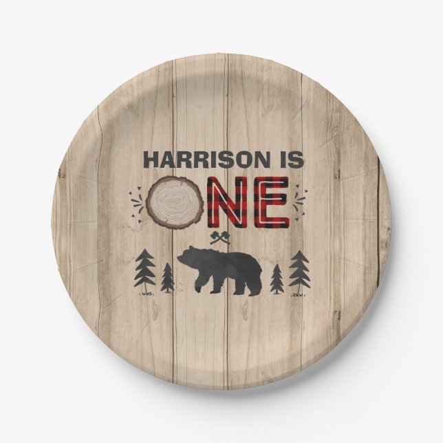 Assiettes En Carton Plaque à papier 7" de bûcheron plaque à papier (Devant)