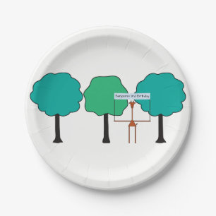 Assiettes En Carton Plaque à papier d'anniversaire d'animaux de jungle