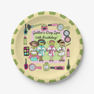Assiettes En Carton Plaque à papier d'anniversaire de spa de jour de