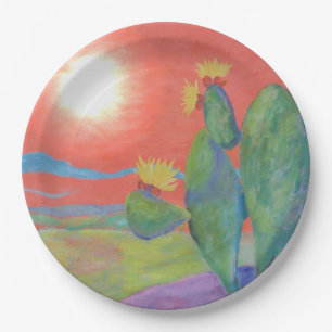 Assiettes En Carton Plaque à papier de cactus de désert