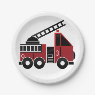 Assiettes En Carton Plaque à papier de camion de pompiers