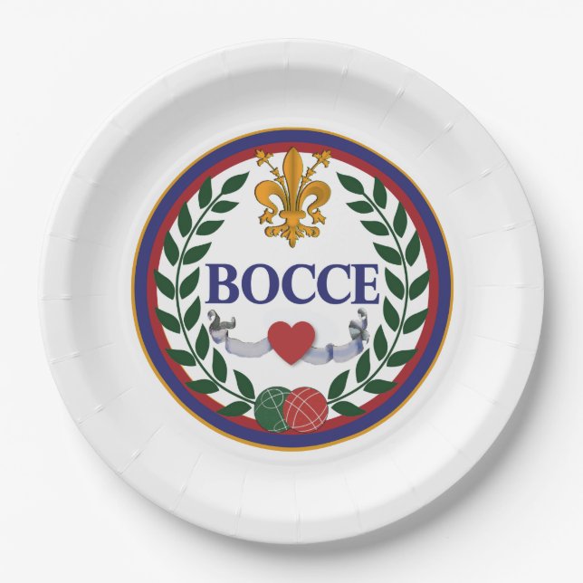 Assiettes En Carton Plaque à papier de dîner de Bocce (Devant)