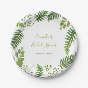 Assiettes En Carton Plaque à papier de Fête de la mariée botanique de