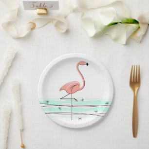 Assiettes En Carton Plaque à papier de Flamant rose