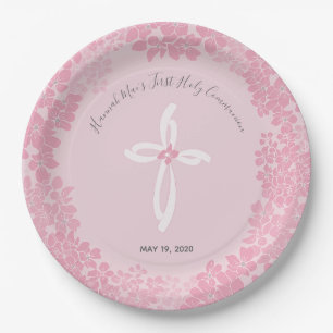 Assiettes En Carton Plaque à papier de la première sainte communion de