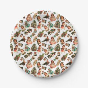 Assiettes En Carton Plaque à papier de Noël victorien