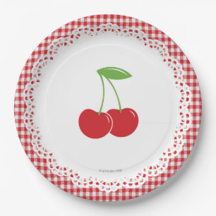 Assiettes En Carton Plaque à papier de partie de cerise