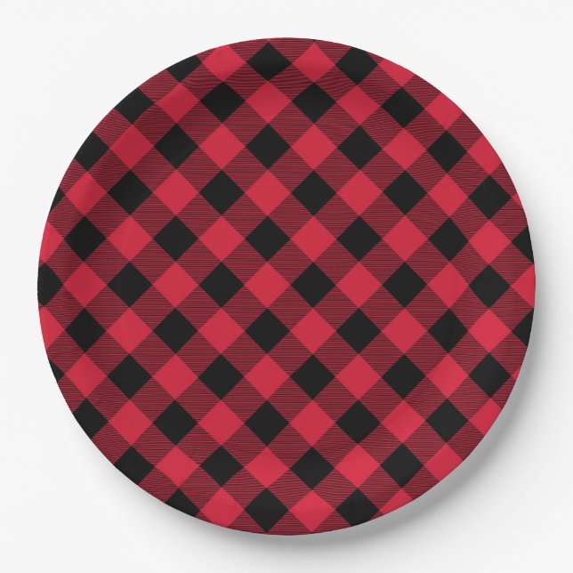 Assiettes En Carton Plaque à papier de plaid de Buffalo (Devant)