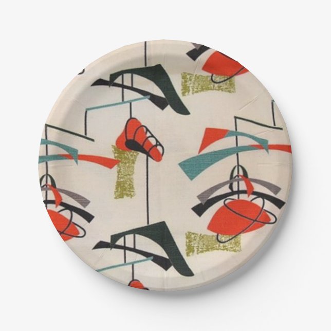 Assiettes En Carton Plaque à papier de tissu atomique moderne de la (Devant)