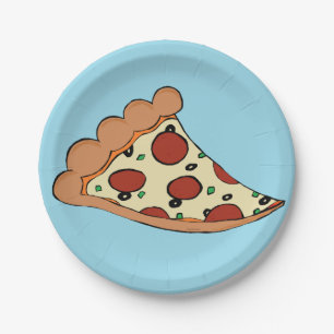 Assiettes En Carton Plaque à papier de tranche de pizza