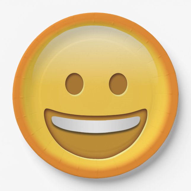 Assiettes En Carton Plaque à papier d'emoji drôle (Devant)