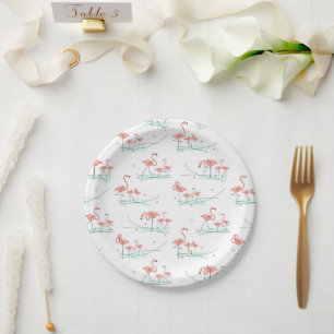 Assiettes En Carton Plaque à papier multi de Flamants roses