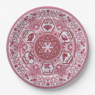 Assiettes En Carton Plaque à papier Rose-Colorée de Seder de pâque