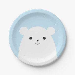 Assiettes En Carton Plaque à papier semi-transparente d'ours blanc