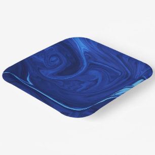 Assiettes En Carton Plaque arrière - plan bleu Cobalt