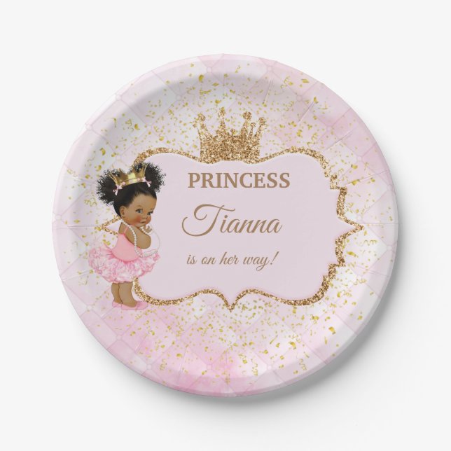 Assiettes En Carton Plaque baby shower princesse (Devant)