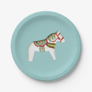 Assiettes En Carton Plaque blanche à cheval