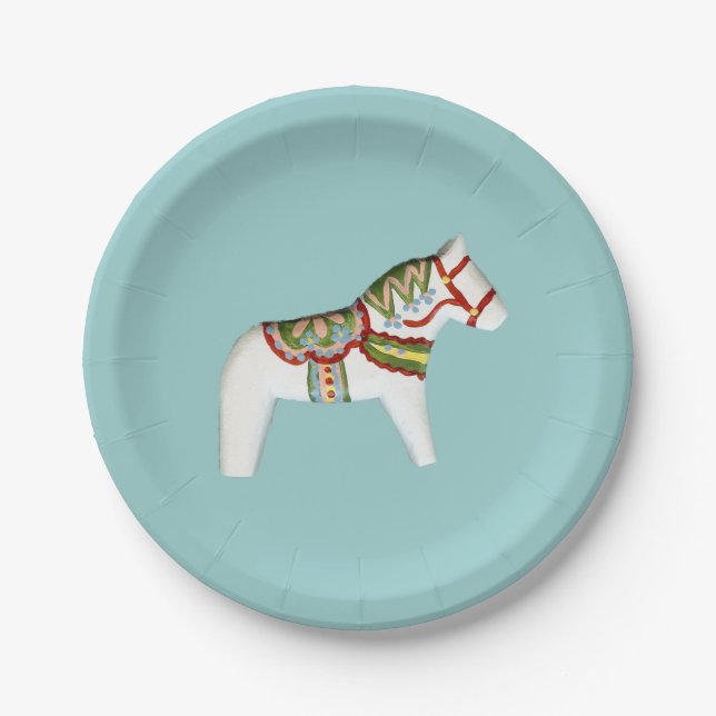 Assiettes En Carton Plaque blanche à cheval (Devant)