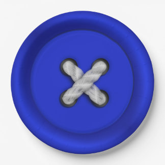 Assiettes En Carton Plaque Bouton Bleu