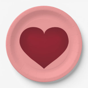 Assiettes En Carton Plaque cardiaque de Crimson