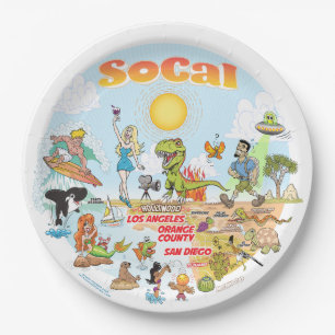 Assiettes En Carton Plaque ciel bleu SoCal