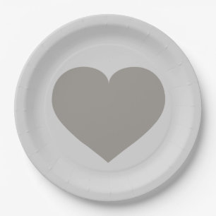 Assiettes En Carton Plaque coeur argentée