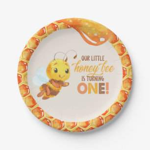 Assiettes En Carton Plaque d'anniversaire d'abeilles