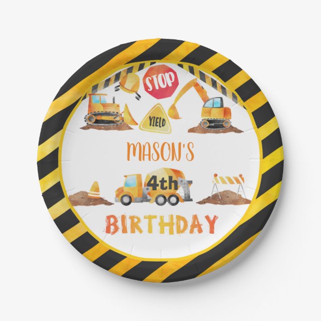 Assiettes En Carton Plaque d'anniversaire de la construction (Devant)