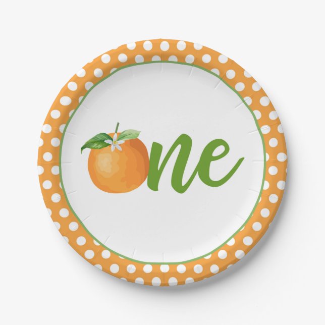 Assiettes En Carton Plaque d'Anniversaire Little Cutie - Ou points (Devant)
