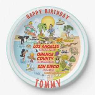 Assiettes En Carton Plaque d'anniversaire SoCal personnalisable