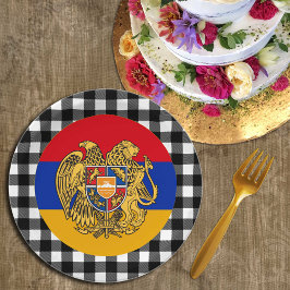 Assiettes En Carton Plaque d'Arménie, plaid de buffle & drapeau arméni