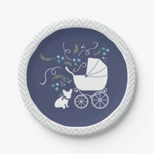 Assiettes En Carton Plaque de Baby shower Buldog française 2