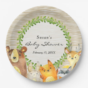 Assiettes En Carton Plaque de Baby shower de bois