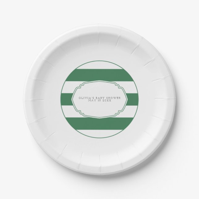 Assiettes En Carton Plaque de baby shower de golf vert (Devant)