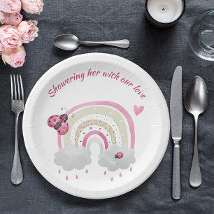 Assiettes En Carton Plaque de Baby shower Ladybug